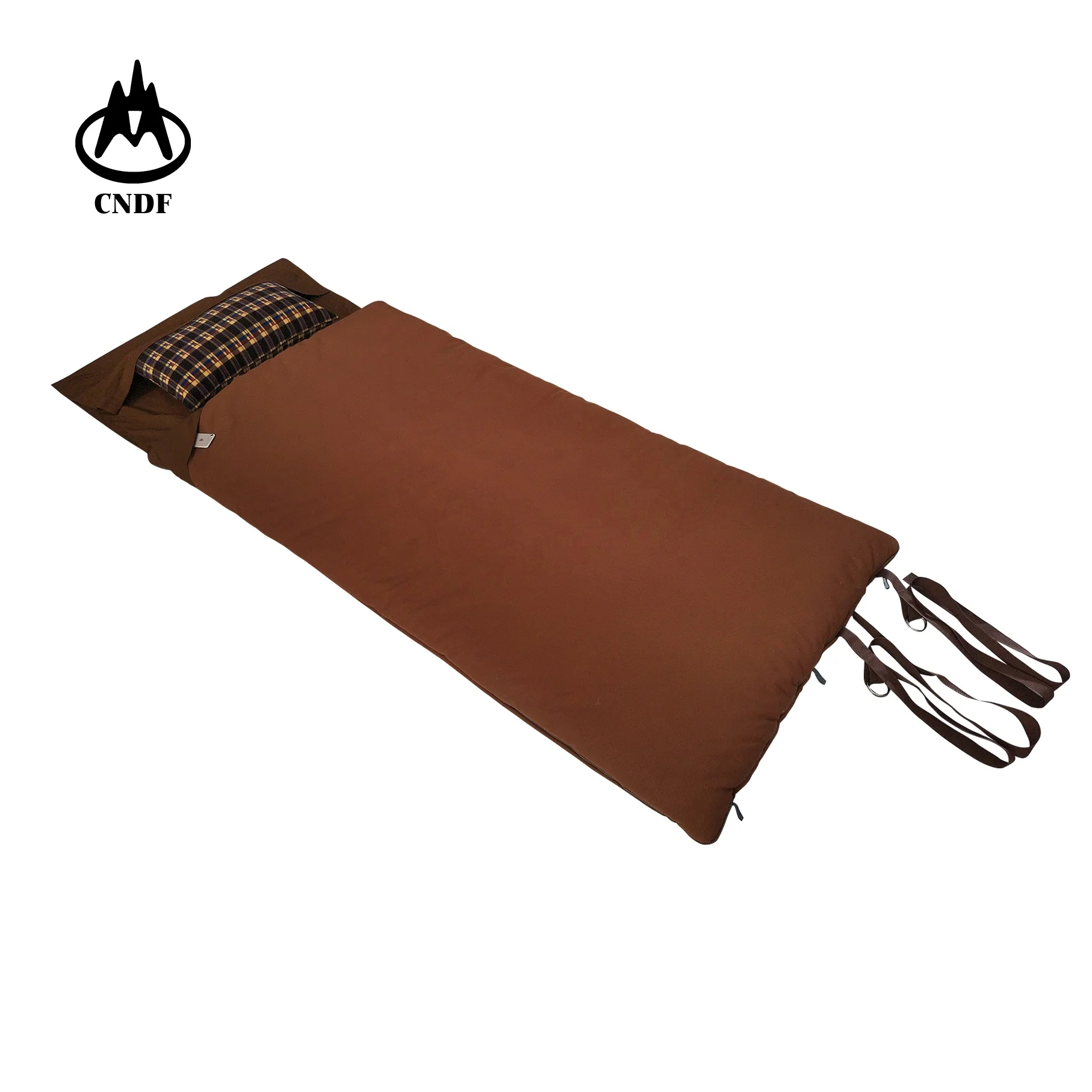 
durable big size desert canvas sleeping bag with pillow , 4 side resin zipper, warm micro fleece , hunting,water proof 