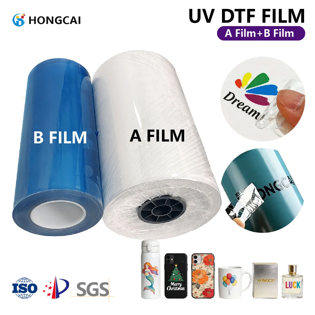 Direct Sale From Manufacturer UV DTF Film Roll 31cm 62cm*100m AB Film PET Film LOGO Sticker for Cup Wrap A3 Size for UV Printer