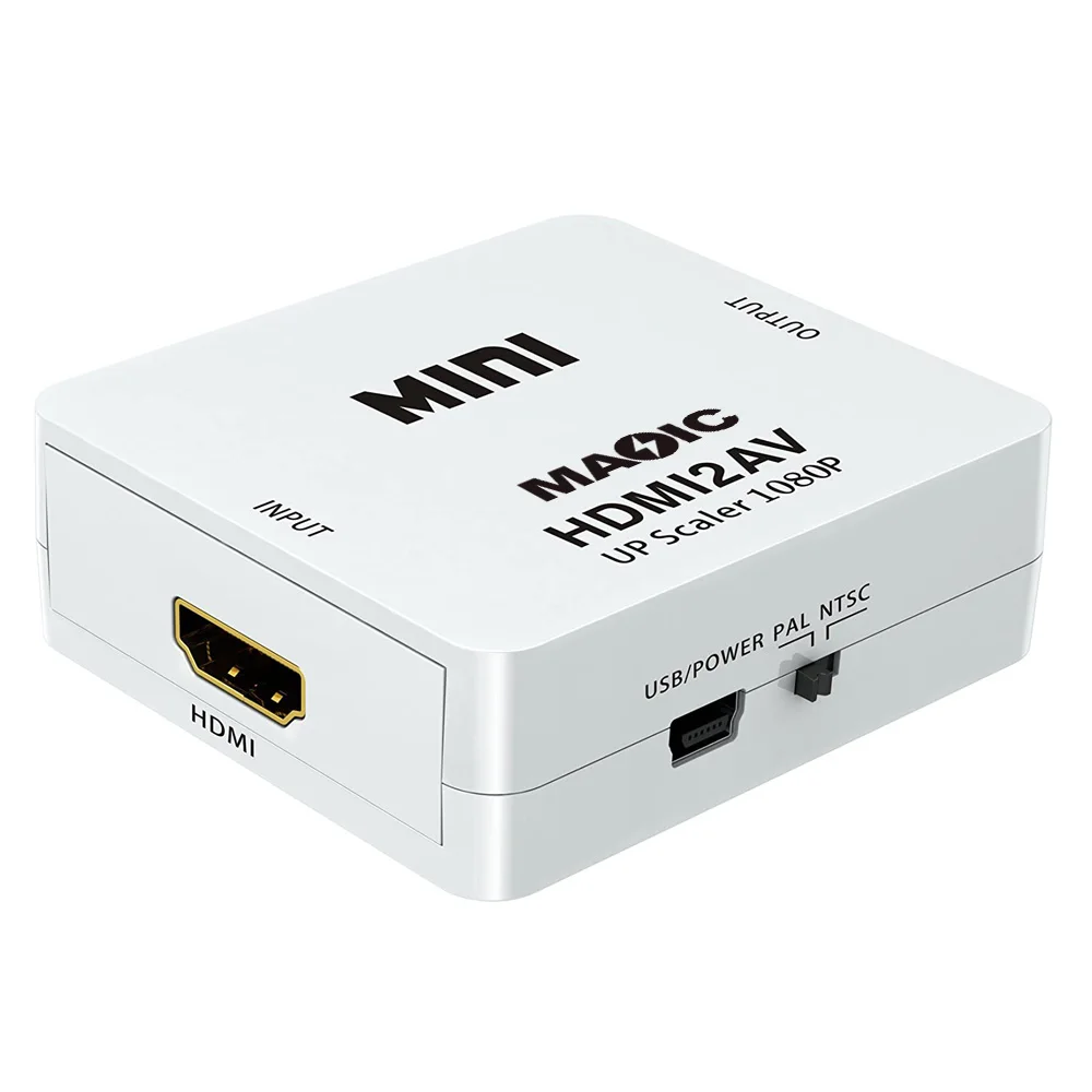 

High Quality Wholesale Mini HDMI to AV RCA Converter HD HDMI2AV Audio Video Converter 1080P, White