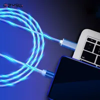 

8-Pin Type C Micro Nylon Braided C Fast Charging Visible Colorful 3 In 1 Flowing Light LED Magnetic USB Cable for ISO/Adroid
