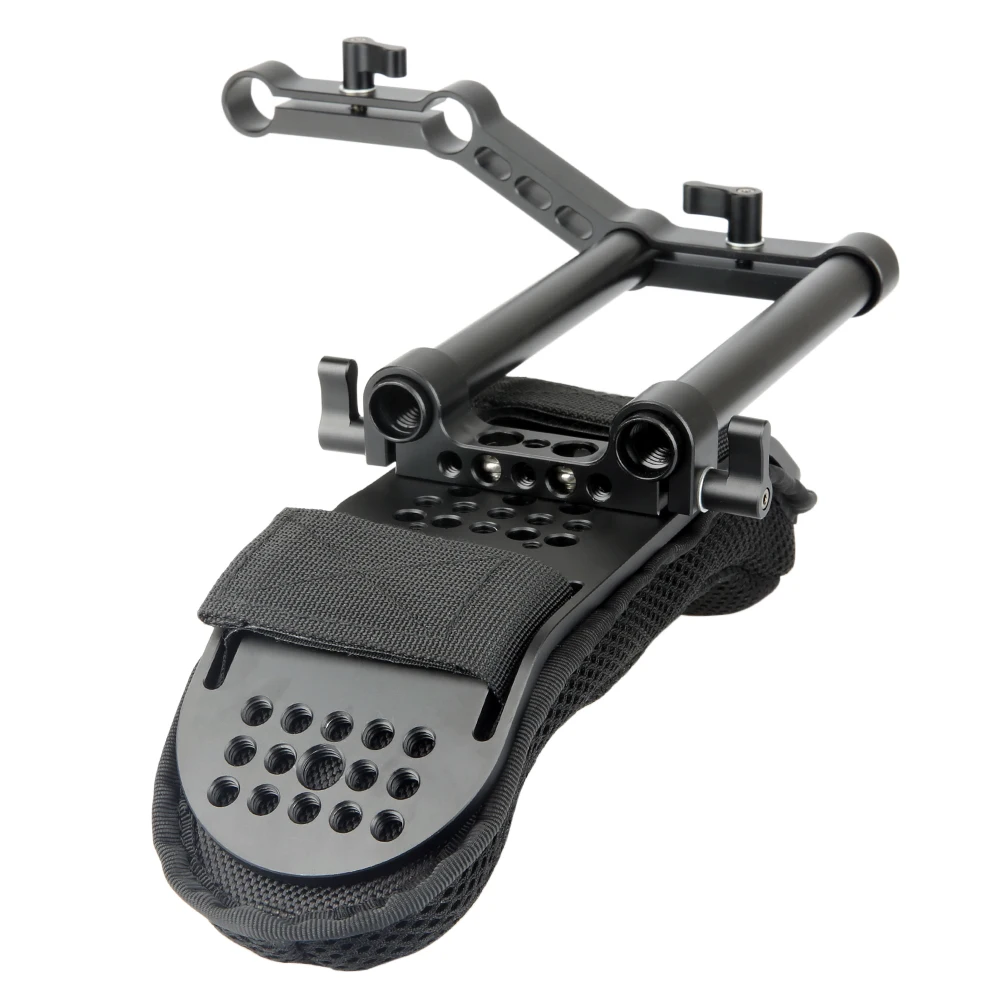 

Niceyrig Camera Shoulder Pad with 15mm Railblock and Aluminum Alloy Rods for DSLR Rig Video Camcorder Shoulder Support, Balck