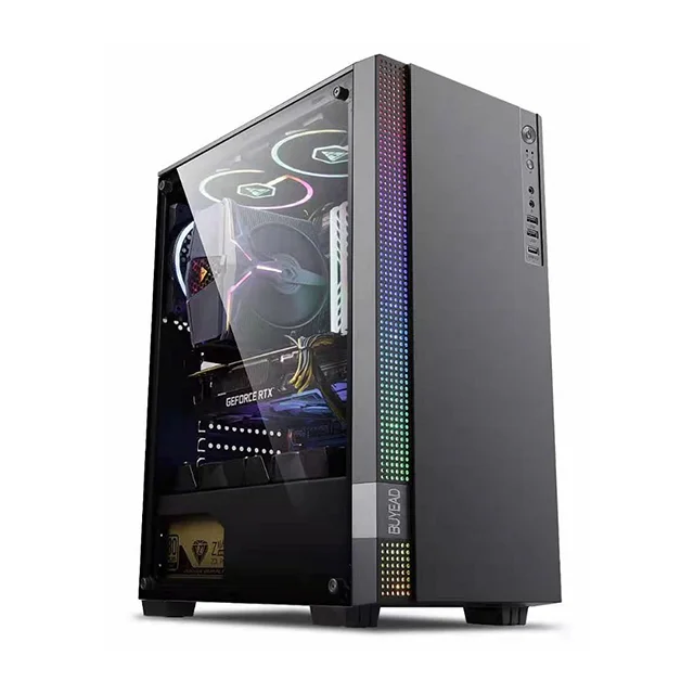 

0.5mm SPCC black coating ATX/M-ATX/ITX gaming computer case with USB1.0*2+HD AUDIO USB3.0*1 Chassis size