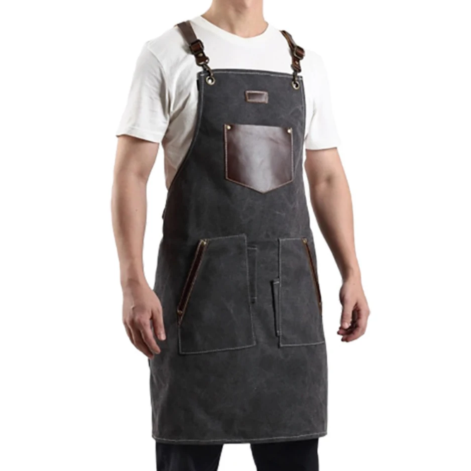 

Amazon canvas aprons custom logo barbers grill bakery staff work clothes