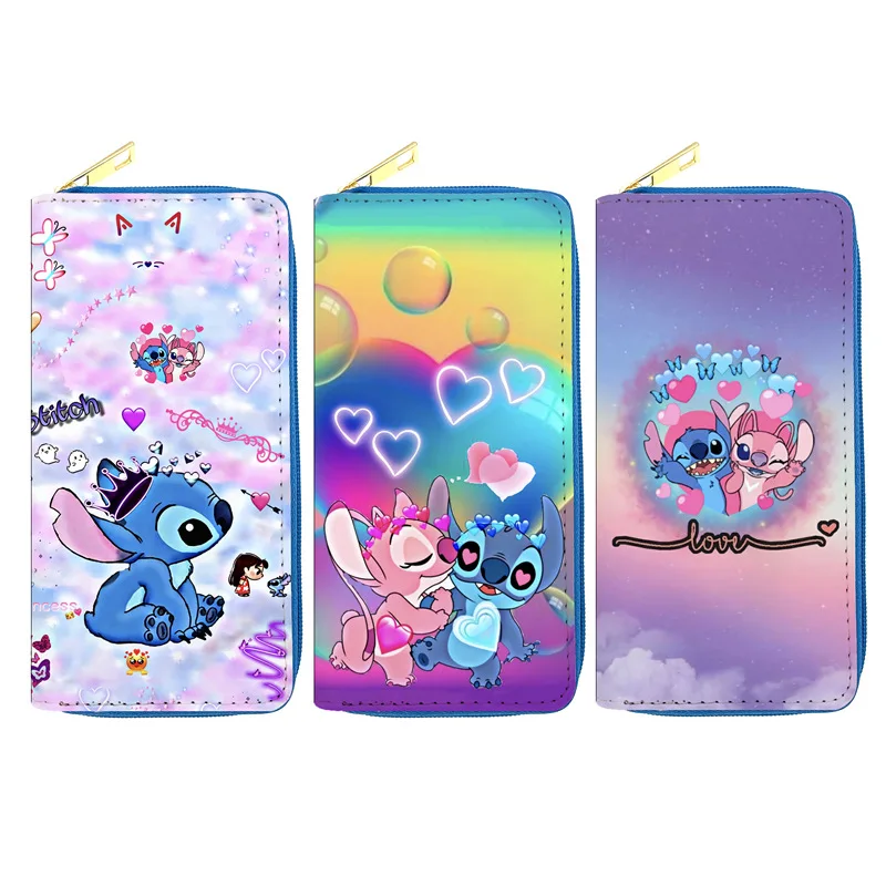 

New Arrival Lilo & Stitch Wallet Japanese Anime Blade Long Zipper Collection Cute Cartoon Series Wallet, As picture