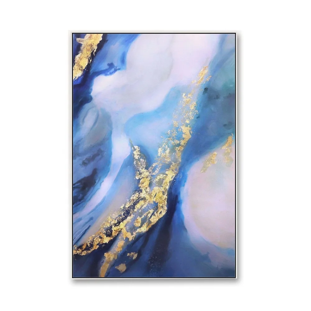 

Custom hand painted oversized wall art deco modern art gold leaf abstract oil painting on canvas