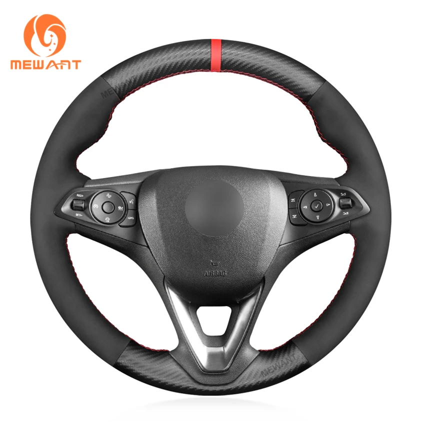 

Hand Stitching Matte Carbon Suede Steering Wheel Cover for Opel Vauxhall Astra K Corsa E Crossland X Grandland X Insignia Zafira