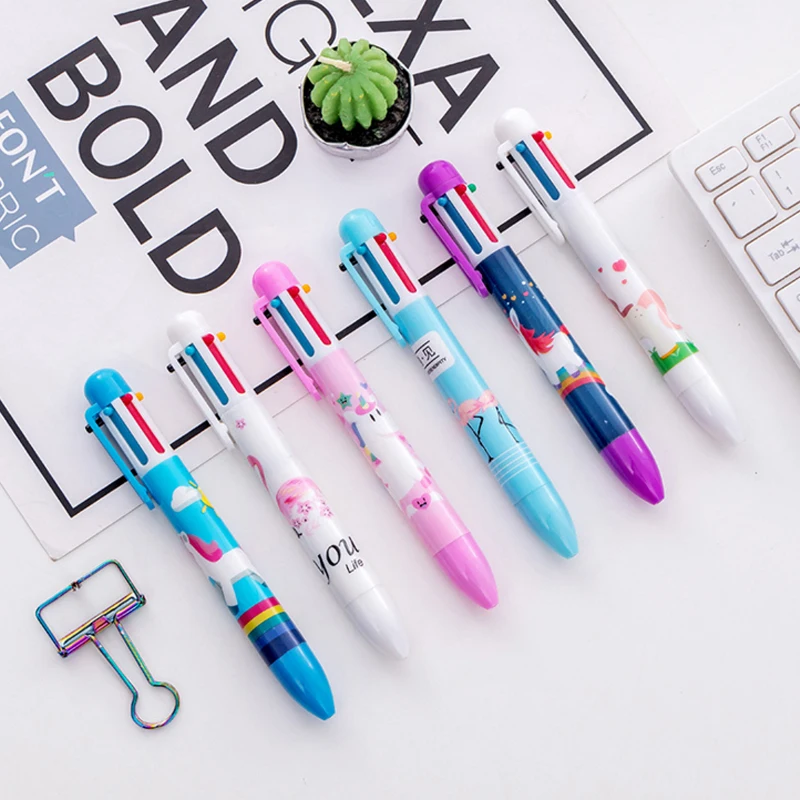 

Lovely Cartoon Flamingo 6 Colors Ballpoint Pen School Office Writing Supplies Student Stationery