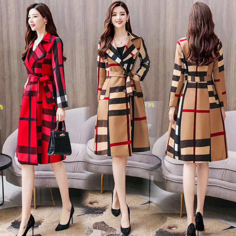 

Ready to Ship Wholesale Hot Sale High Quality New Color Matching Autumn Fall Winter Fashion Long Elegant Women Coats