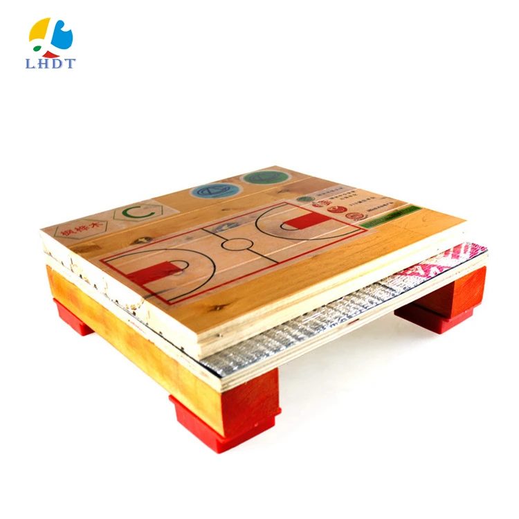 

Basketball Court Stage Sport Solid Wooden Flooring made of Birch Maple Floor With Rubber Structure