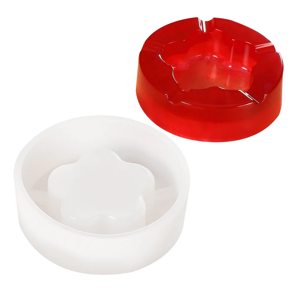 

DIY plum blossom ashtray craft resin epoxy silicone mold, White