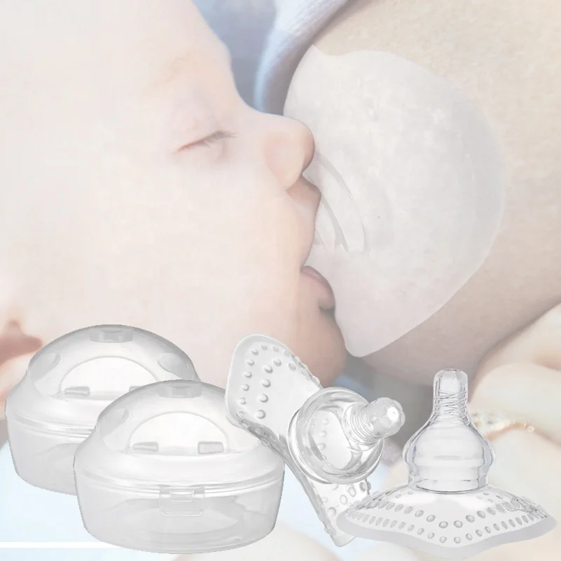 

Food Grade Silicone Breast Nipple Shields Protectors For Baby Breast Milk Feeding