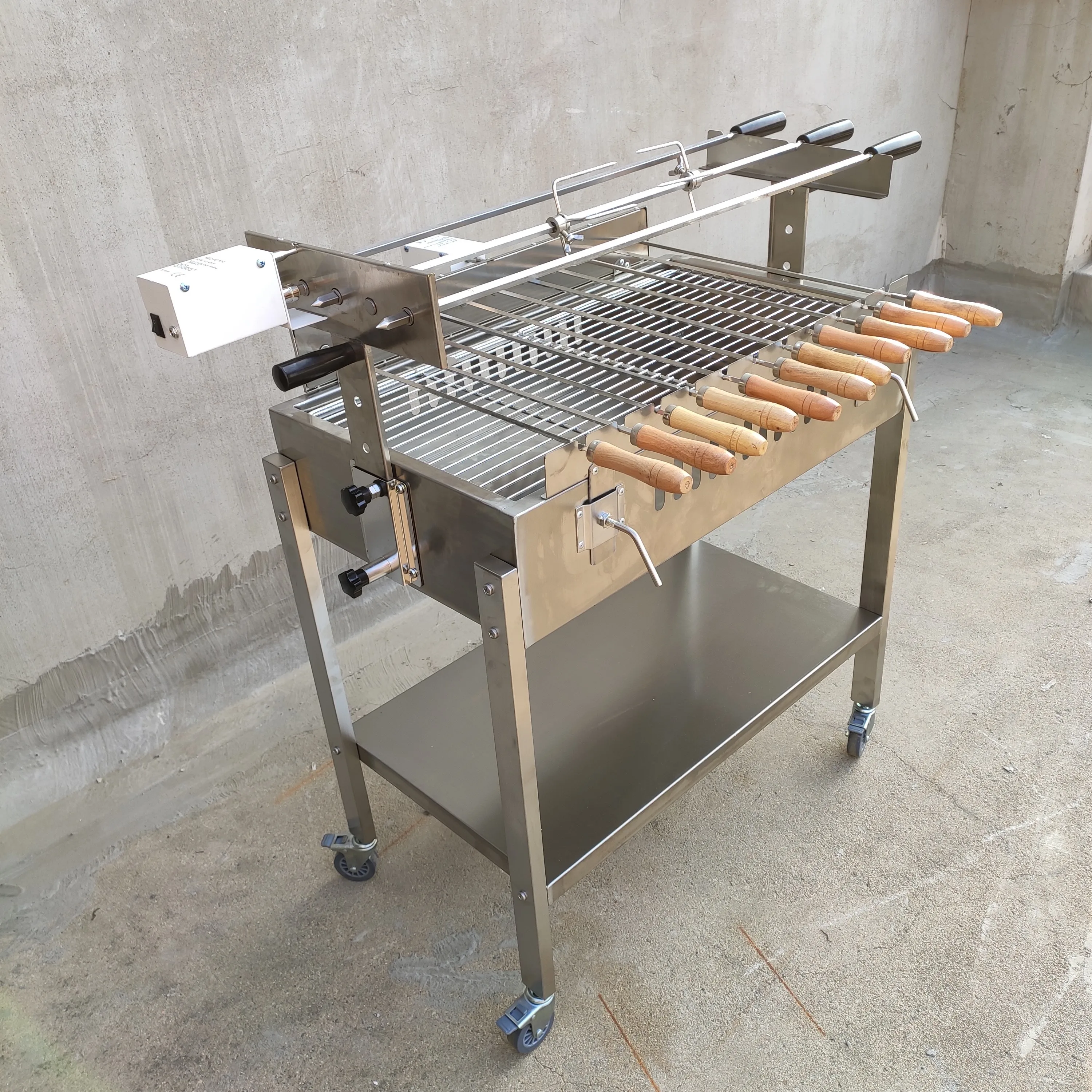 Factory Direct Price Large Gas And Charcoal Brazilian Roaster Pig Lamb Bbq Spit Rotisserie Grill