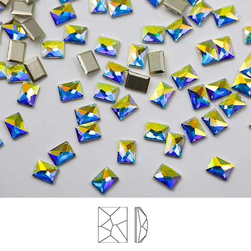 

Paso Sico Super Shiny Crystal AB Flatback Glass Nail Rhinestone for DIY Nail Art Design