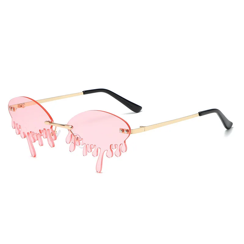 

6 Colors Drip Fashion Sunglasses 2021 Rimless Party Sun Glasses, Custom colors