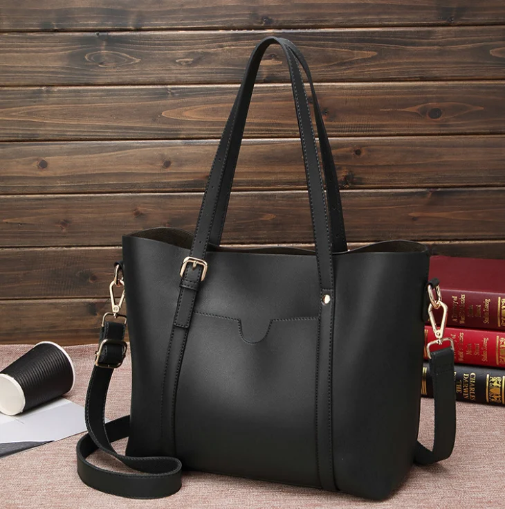 

European and American fashion soft leather handbag simple large capacity one shoulder bag, Customized