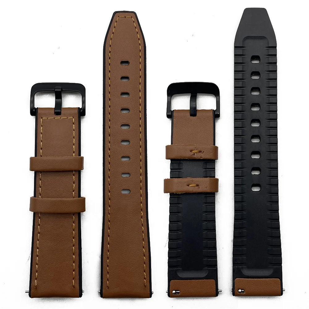 

JUELNOG Soft Sports Sweatproof B Rubber 38mm 42mm Strap Mix Silicone Leather Apple Watch Band, Per our chart/customize