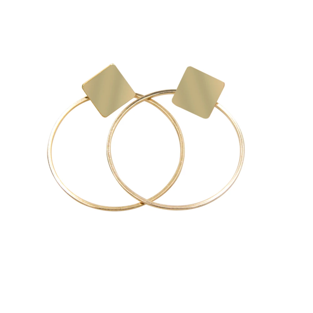 

Veijer Trendy Korea 2020 Geometric Hoop Round Gold Plated Women Earrings