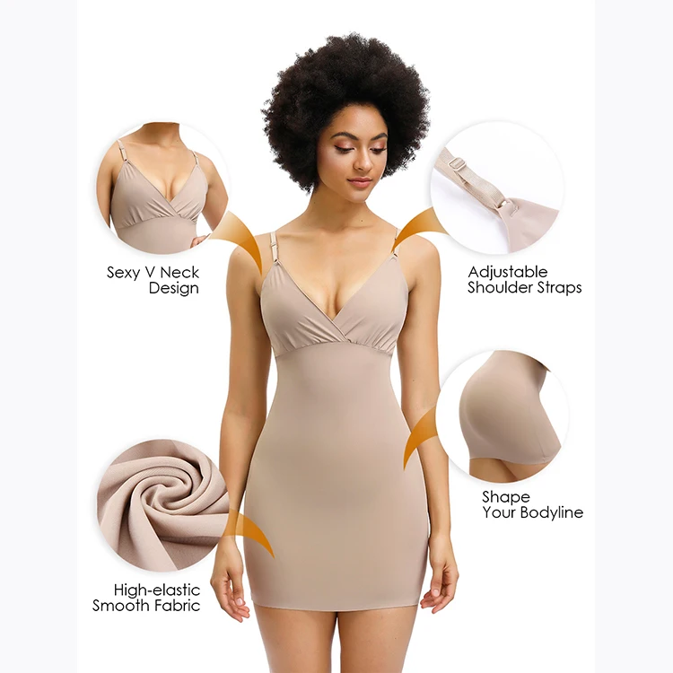 

Better Non-Sleeves Deep V Neck Breathable Bodysuit Shapewear For Women
