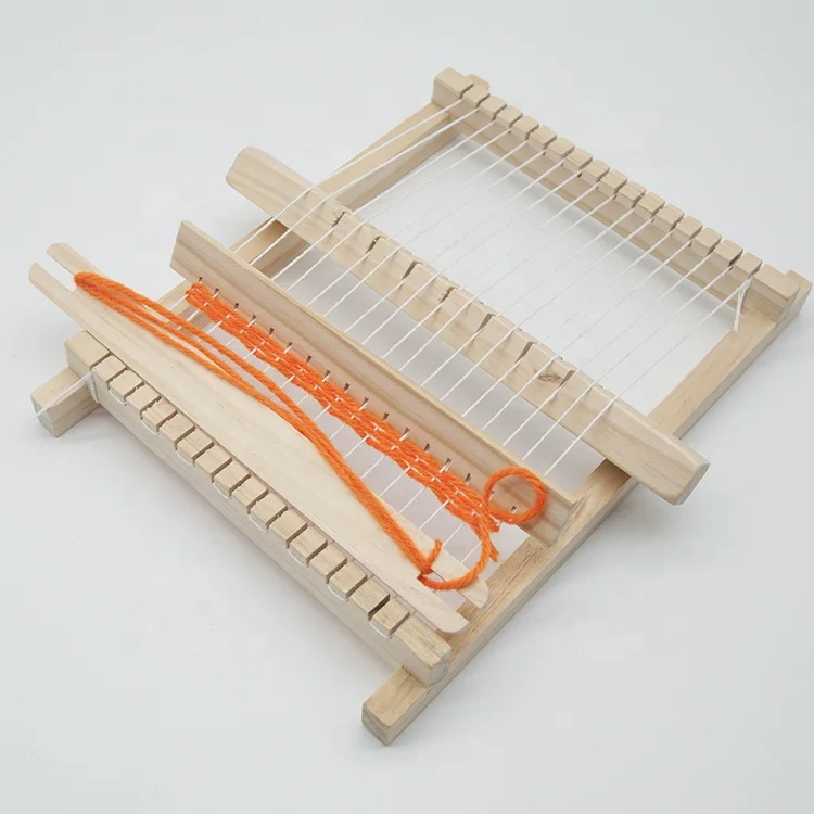 

Mini DIY wooden weaving loom set, Natural wood color