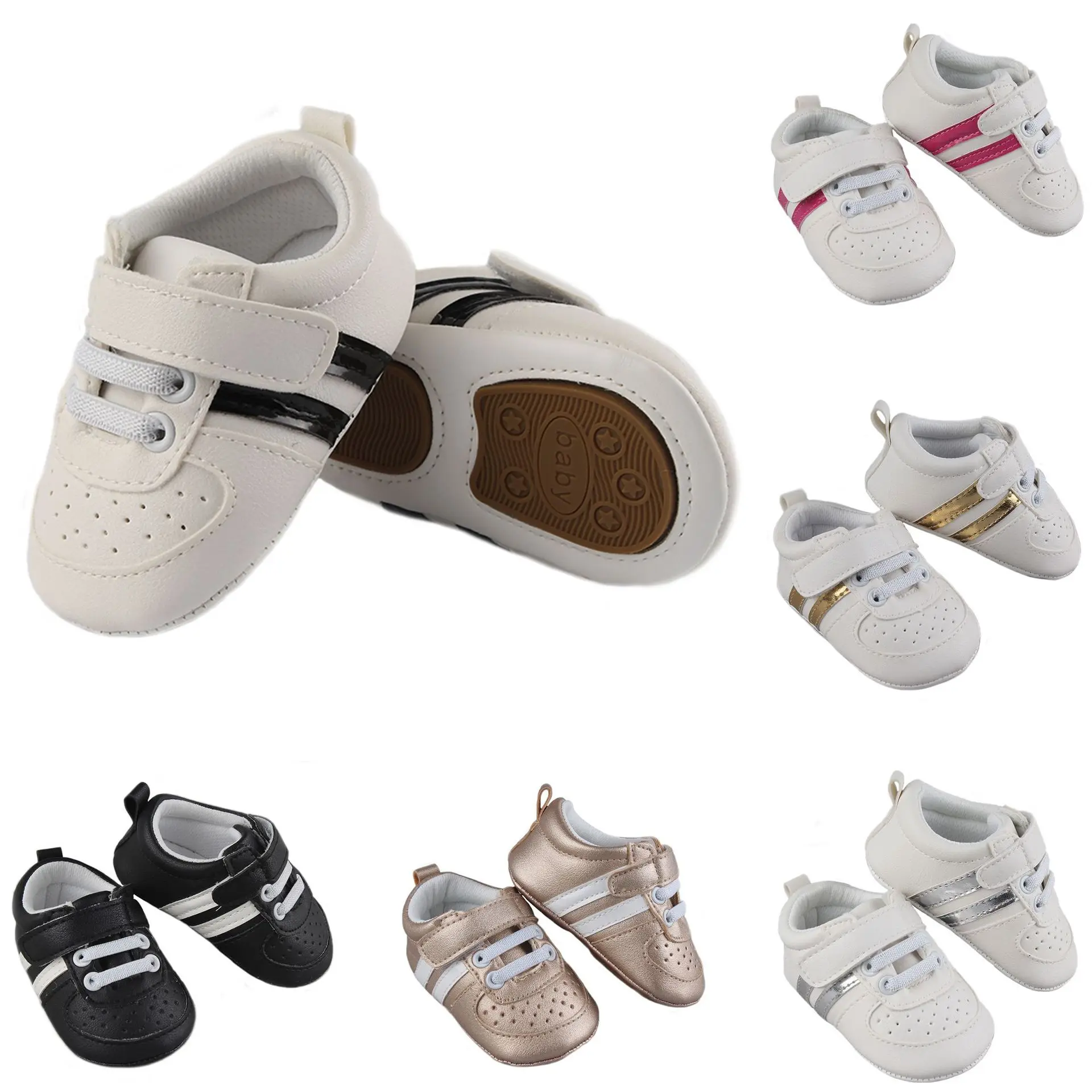 

Wholesale Toddler white waterproof casual new born leather mary jane boy girl baby shoes, Mix color avalibale ( baby shoe)