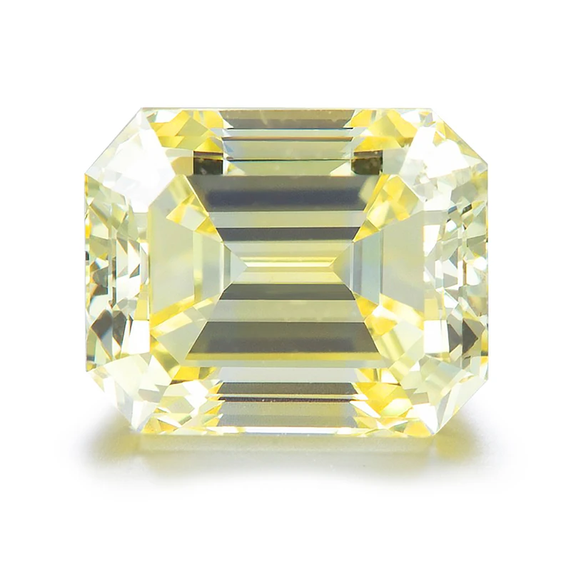 

Messi Jewelry HPHT CVD Lab Created Diamond Fancy Vivid Yellow Emerald Cut Yellow Lab Grown Diamond