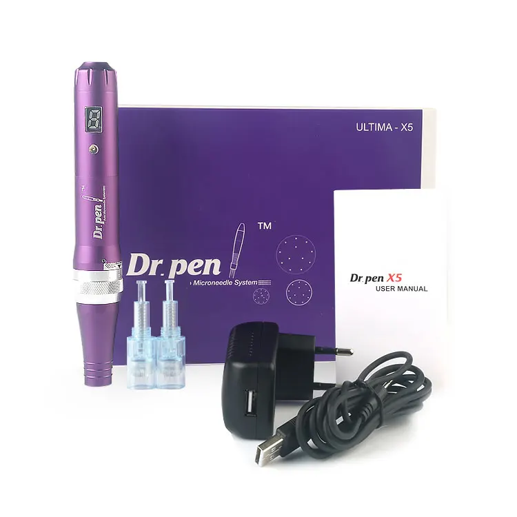 

2020 New Amazon Wireless Derma Pen Dr Pen Powerful Ultima X5 Microneedle Dermapen Meso Rechargeable Dr pen Derma Rolling System, Purple