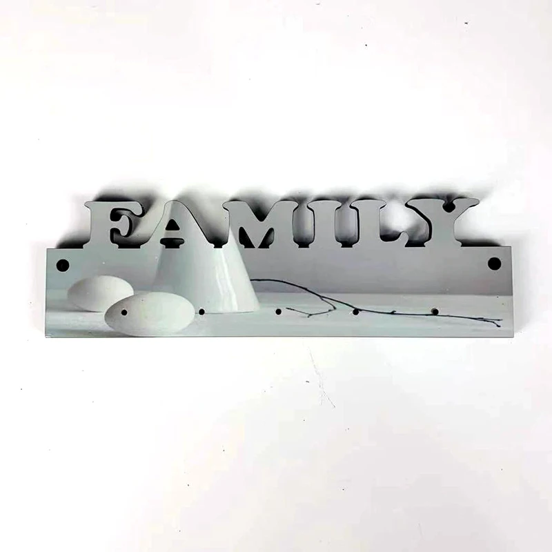 

FAMILY sublimation Hooks Key holder MDF blank wall hook DIY home decoration, White