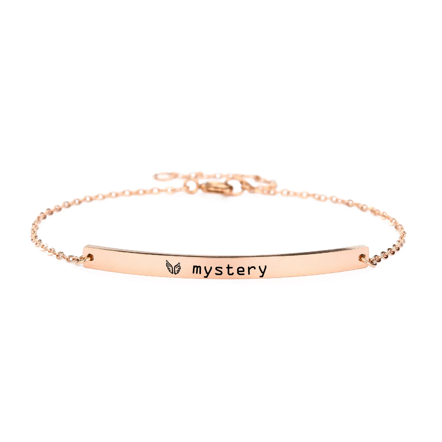 

Inspirational Bracelets for Women Mom Personalized Gift 316L Stainless Steel Engraved Customized Bar Pendant Bracelet Jewelry, Silver, 14k gold, rose gold