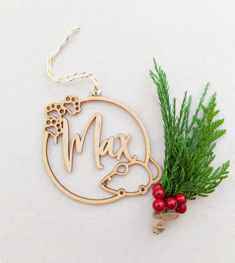 

Christmas Decorations custom wood Christmas baubles personalized ornament laser cut
