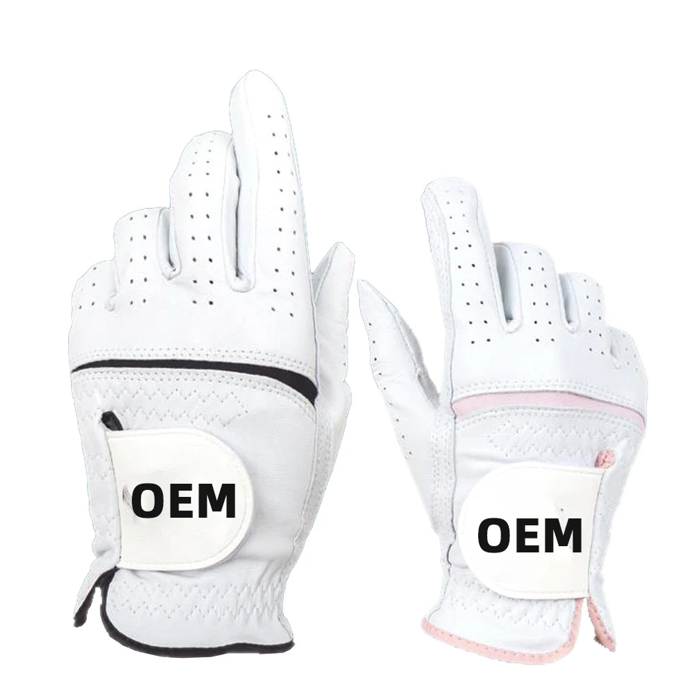 

VICTGOAL OEMODM Embroider Logo Men's Weather Premium Japanese Synthetic Anti Slip cabretta Leather Sheep Skin White golf gloves