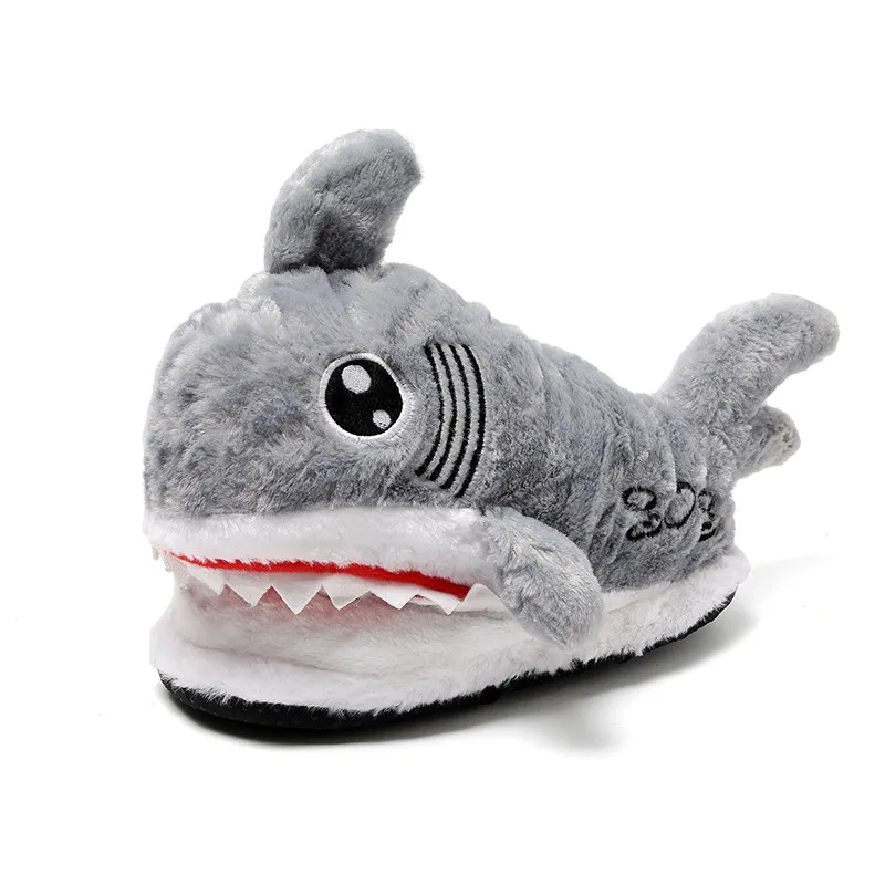 

Lovely Shark Plush Shoes Couple Animal Shape Slippers Women 3D Cartoon Warm Home Slippers Men