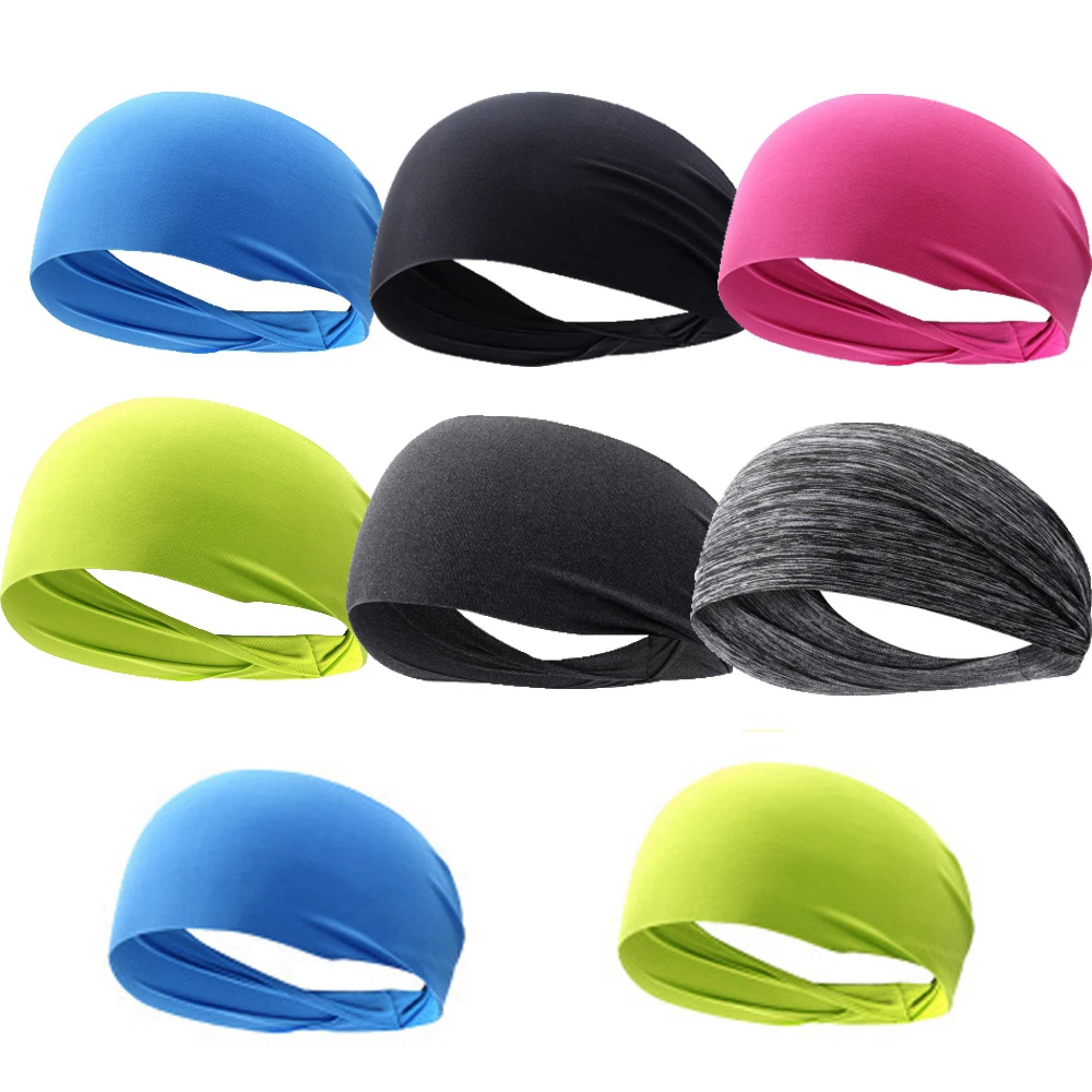 

2022 Elastic Yoga Headband Running Hair Band Turban Outdoor Gym Sweatband Sport Fitness Bandage Fashion Women/Men, Blue,green,rose,light grey,dark grey,black
