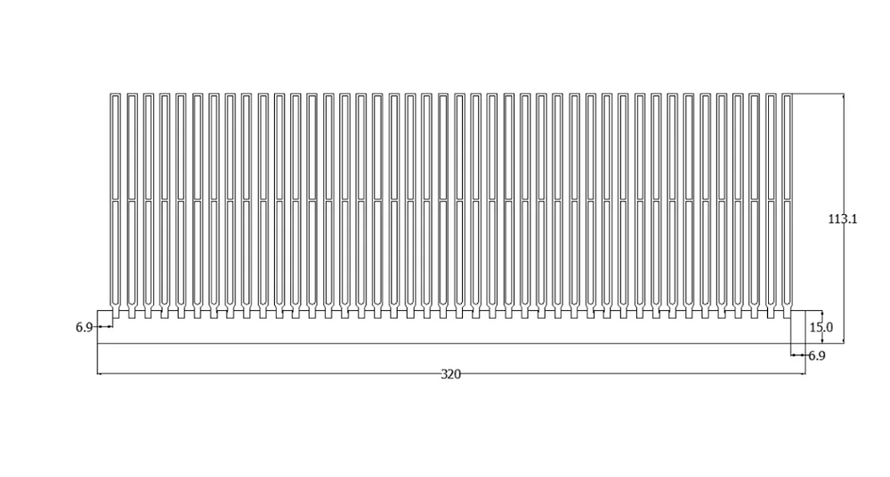 
Chinese high power stacked hollow sheet insert aluminum heatsink 500(W)*130(H)*400(L)mm 