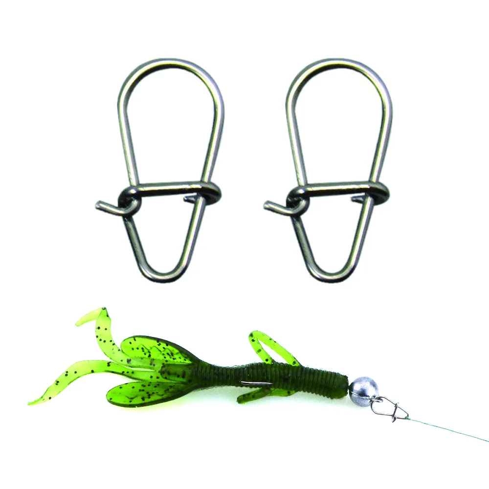 

HT003 25pcs/bag Hooked Snap Pin Stainless Steel Fishing Barrel Swivel Safety Snaps Hook Lure Accessories Connector Snap