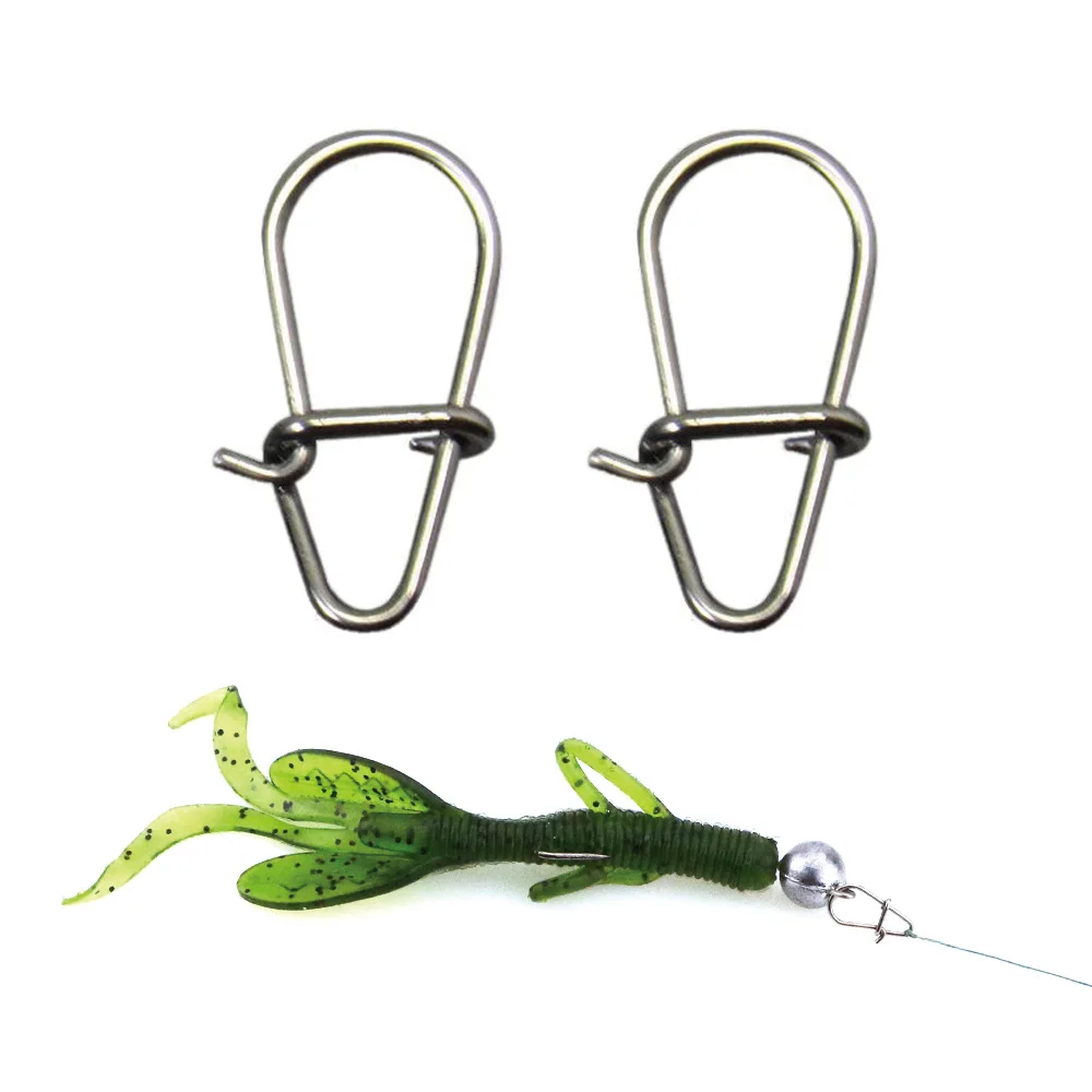 

HT003 25pcs/bag Hooked Snap Pin Stainless Steel Fishing Barrel Swivel Safety Snaps Hook Lure Accessories Connector Snap