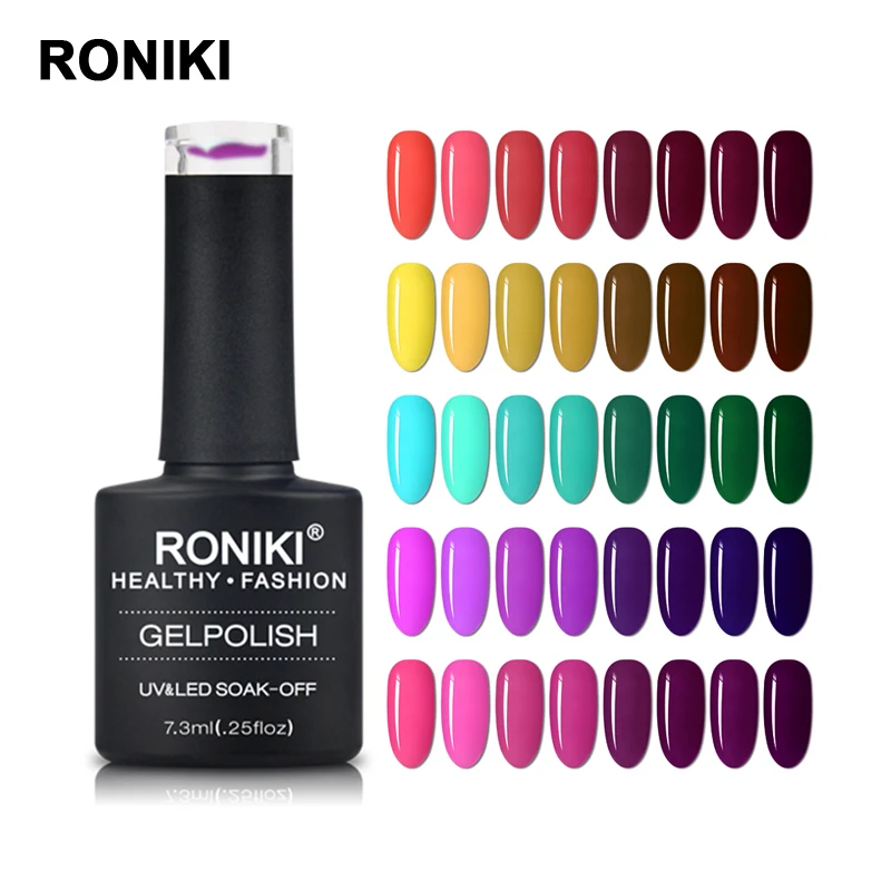 RONIKI 7.3ml non toxic customized logo normal custom private label oem colors uv gel nail polish, More than 1000 colors