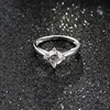 trendy 14k white gold ring 4 claws pointed prong setting twinkle moissanite ring for girls