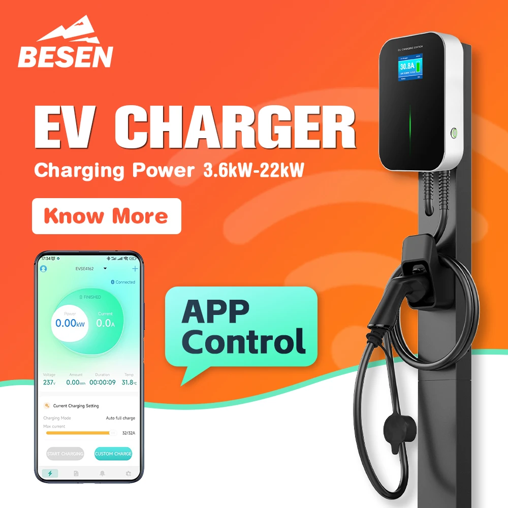 

BESEN manufacture APP 32A 7kW EV CHARGER with type 1 plug