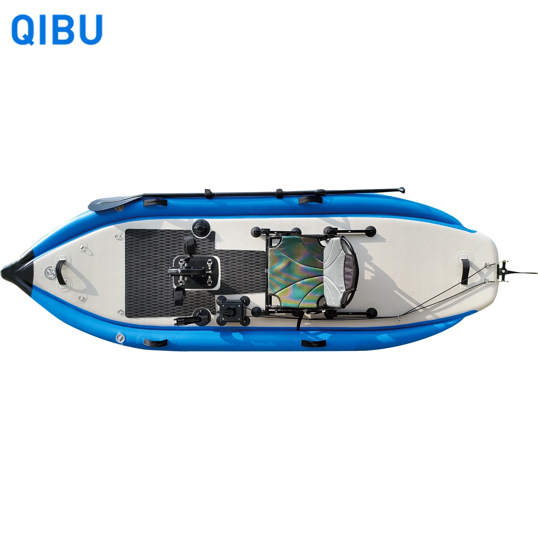 

Qibu PHT-02 High Quality Portable Inflatable Fishing Kayak Single Fishing Drop Stitch Kayak Fishing Kayak with Foot Pedal Pvc CE, Multi colors for choices