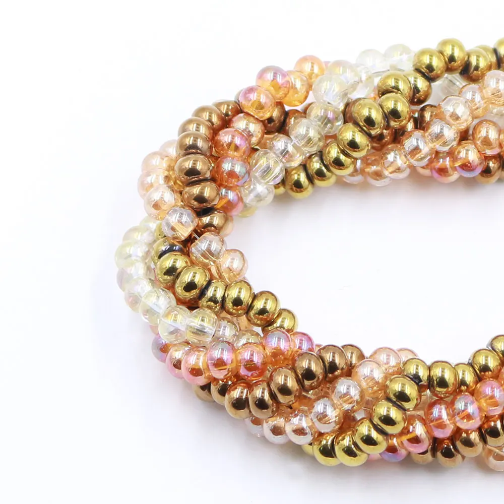 

Crystal Glass Beads For Jewelry Making 6/8mm Slant Hole Smooth Round Beads Necklace Bracelet DIY Accessories 5strands/batch