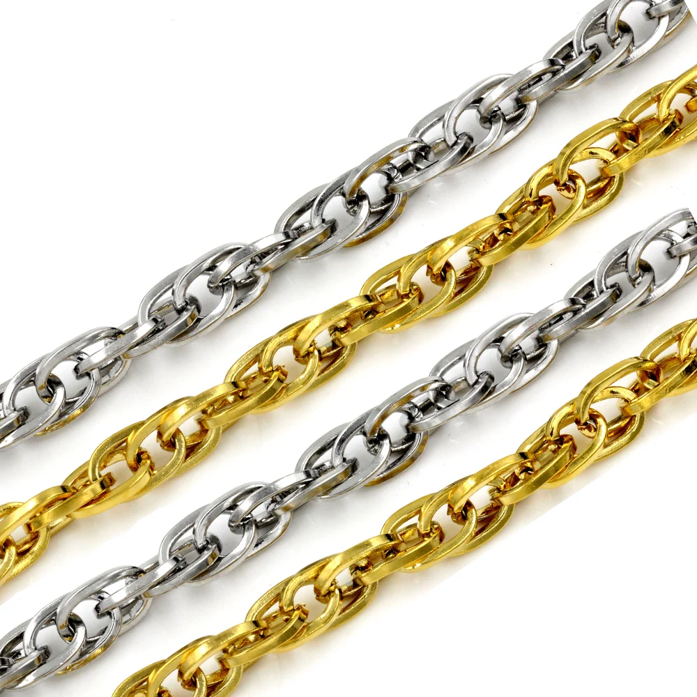 

316L Stainless Steel Chain Necklace Width  Length Customized Round Link Chain Stainless Steel Jewelry Wholesale, Picture