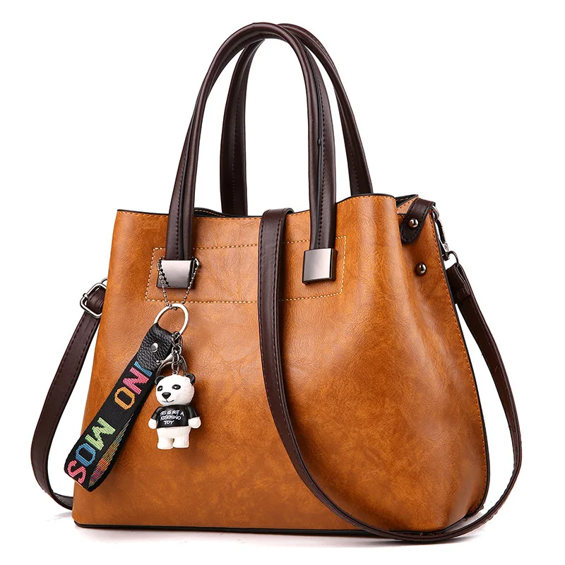 

Hot Sales 2021 Autumn Winter Latest Large Capacity PU Leather Ladies Hand Bags Shoulder Women Handbags, Black, brown