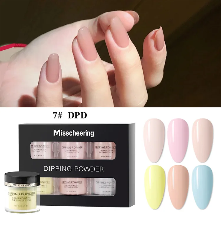 

Natural Dry Pure Color Thermal Luminous Dip Powder and Liquid Nail Art acrylic Glitter Powder Dipping Kit