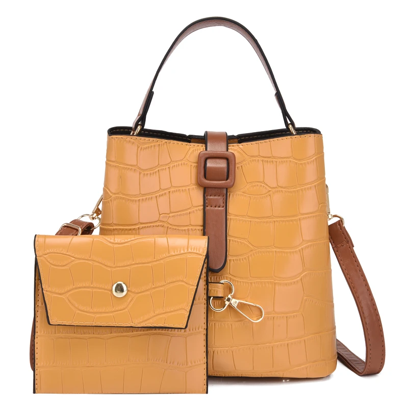 

Wholesale bucket bags women handbags fashion shoulder crossbody bags PU leather handbags with purses, 20.5*12*19cm(handbag)