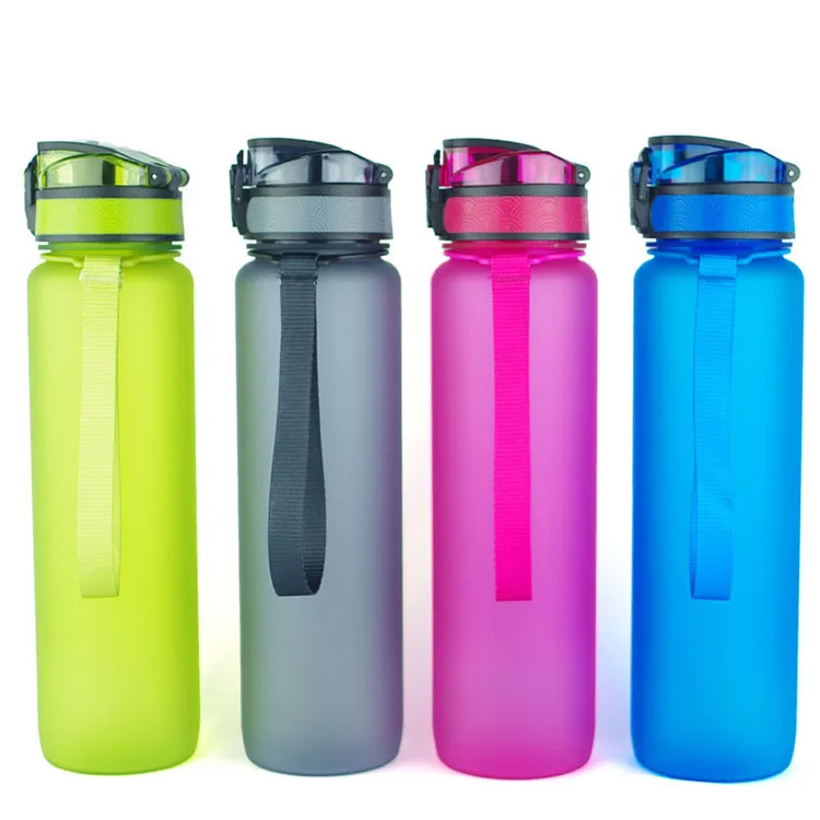 

Hot selling BPA free tritan sport plastic drinking water bottles with time maker, Customized color