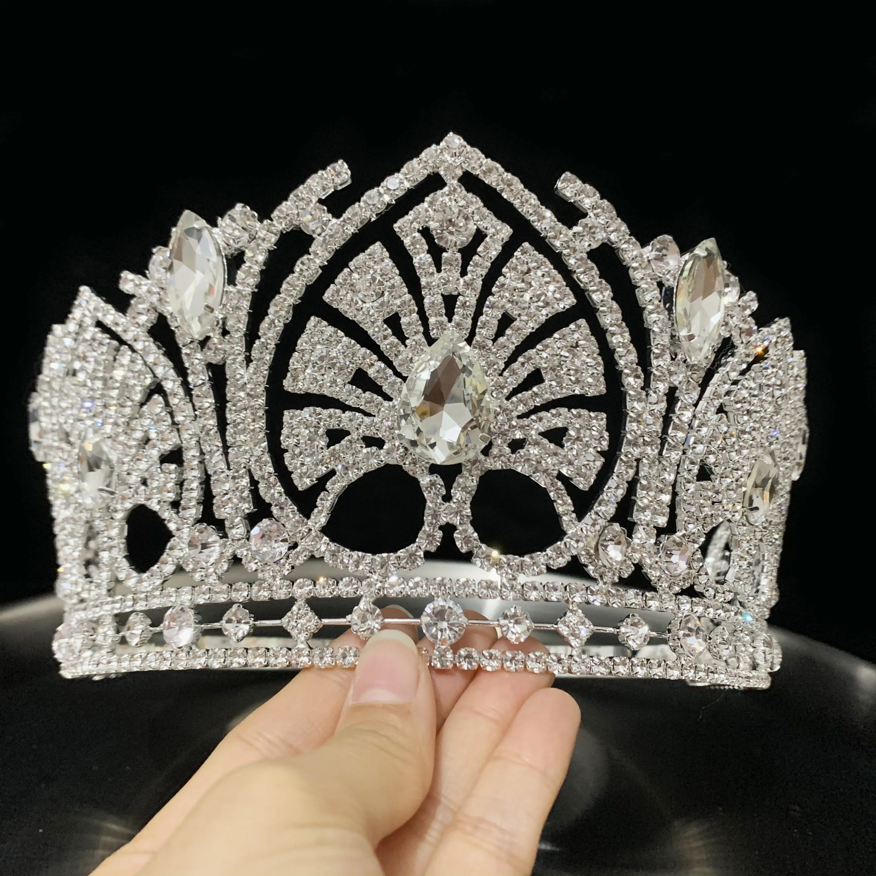 Wholesale Miss World Beauty Pageant Crown Custom Silver Tiaras And