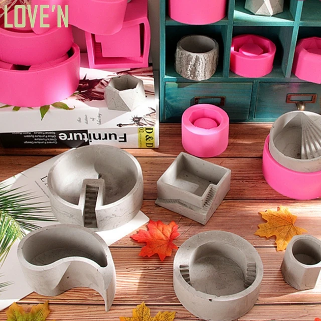 

LOVE'N LV0841P Indoor plant holder succulent Cement Concrete plant pot silicone mold for diy handmade Homedecor