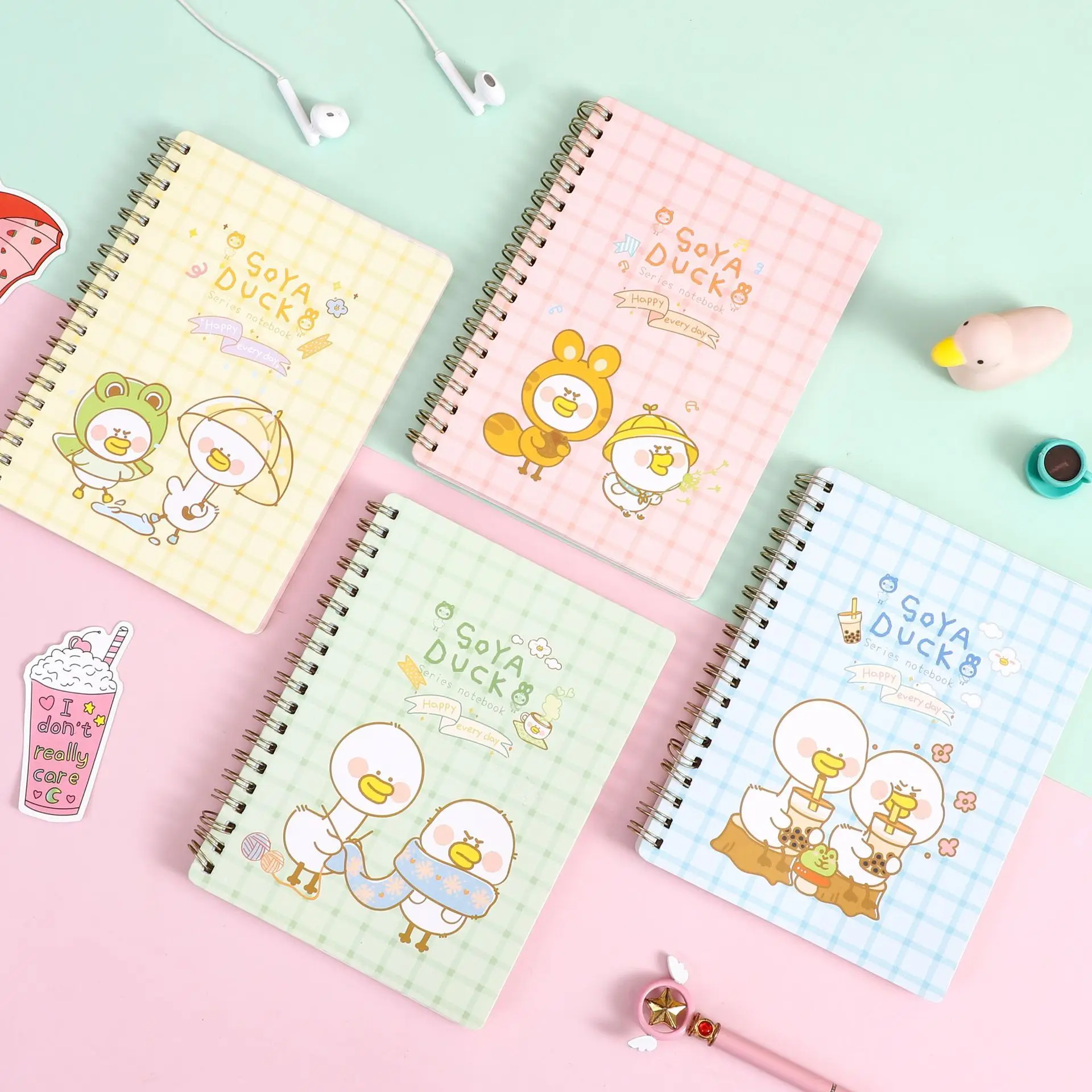 

wholesale eco friendly diary notebook kawaii cute kids anime school students cartoon duck notebook