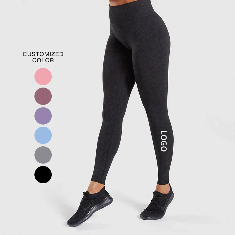 

Custom Logo Black 2021 Women Fitness Pink Scrunch Butt Yoga Pants High Waisted Premium Sports Seamless Leggings, 6 exisitng colors available, also can be customized