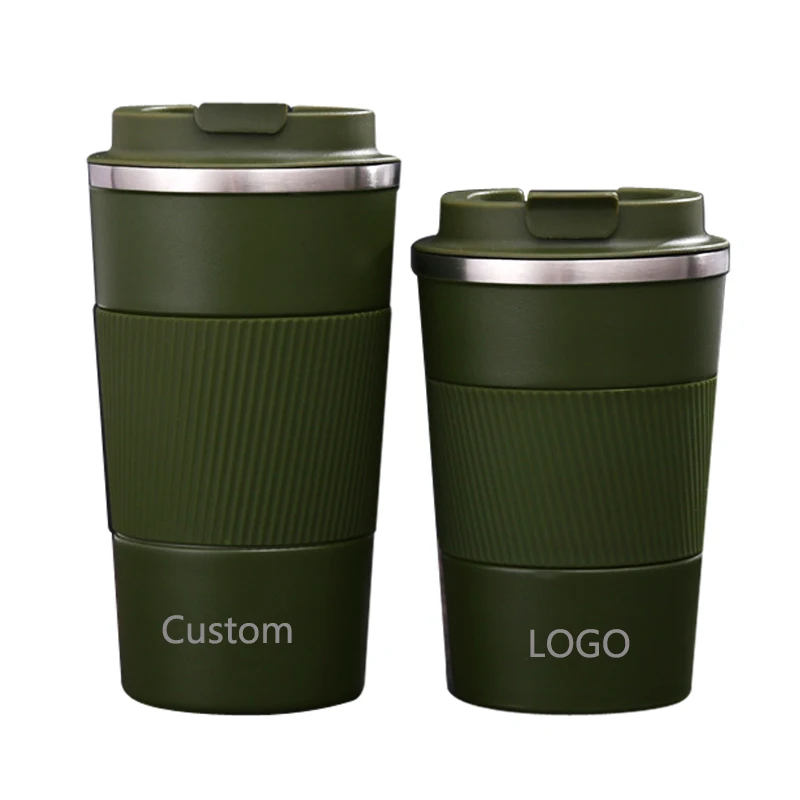 

2021 New 17oz/510ml 304 stainless steel vacuum tumbler coffee cup portable Insulated custom coffee mug with silicone sleeve, Black blue red white green